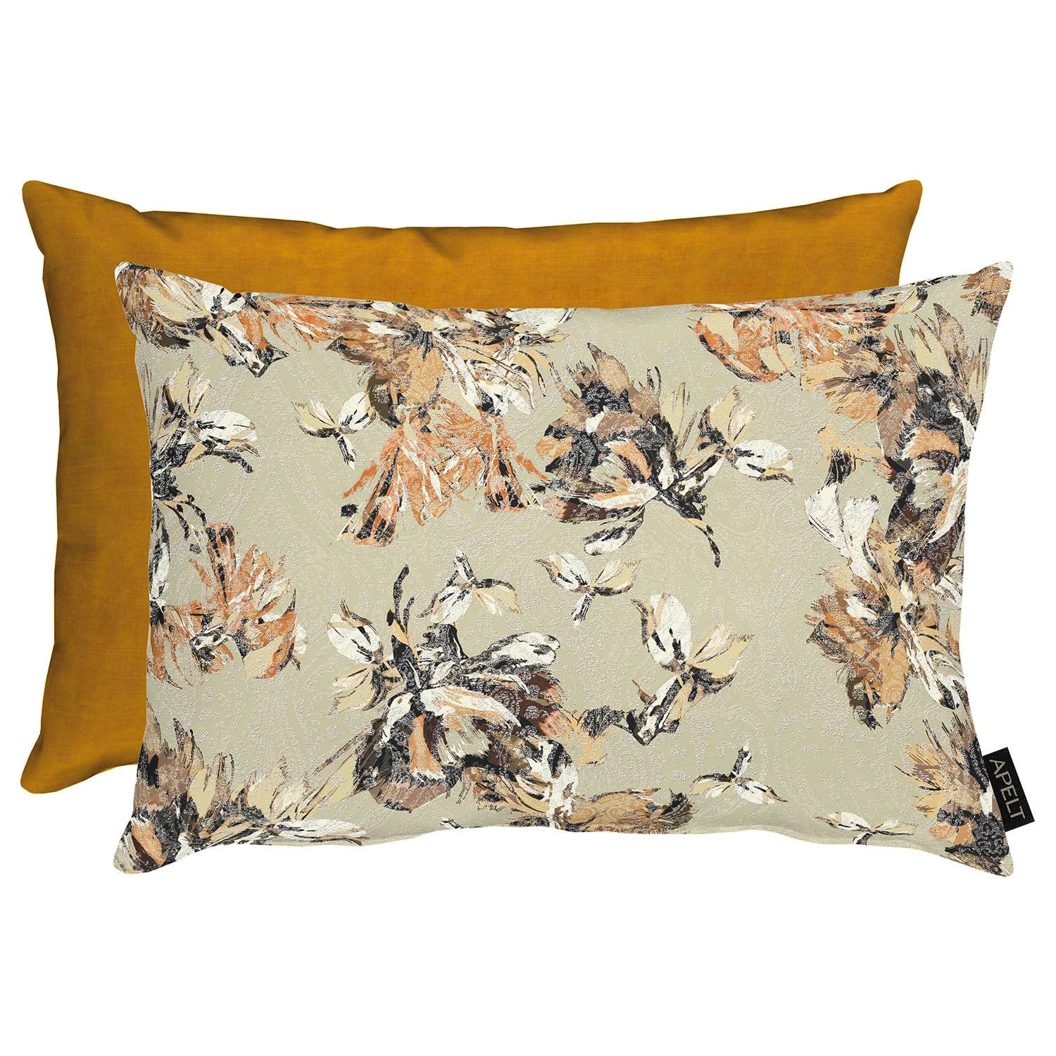 home24 Kussensloop Magali Bruin Beige met Bloemenmotief 41 x 61 cm 100% Polyester