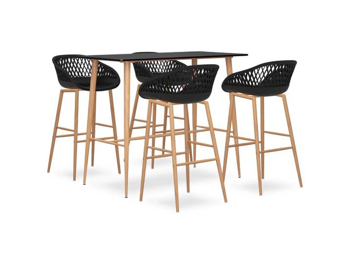 vidaXL 5-tlg. Bar-Set Schwarz