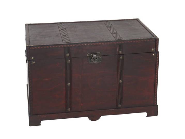 Coffre de rangement en bois design colonial 39x67x38cm poignees de transport laterales 04_0002496