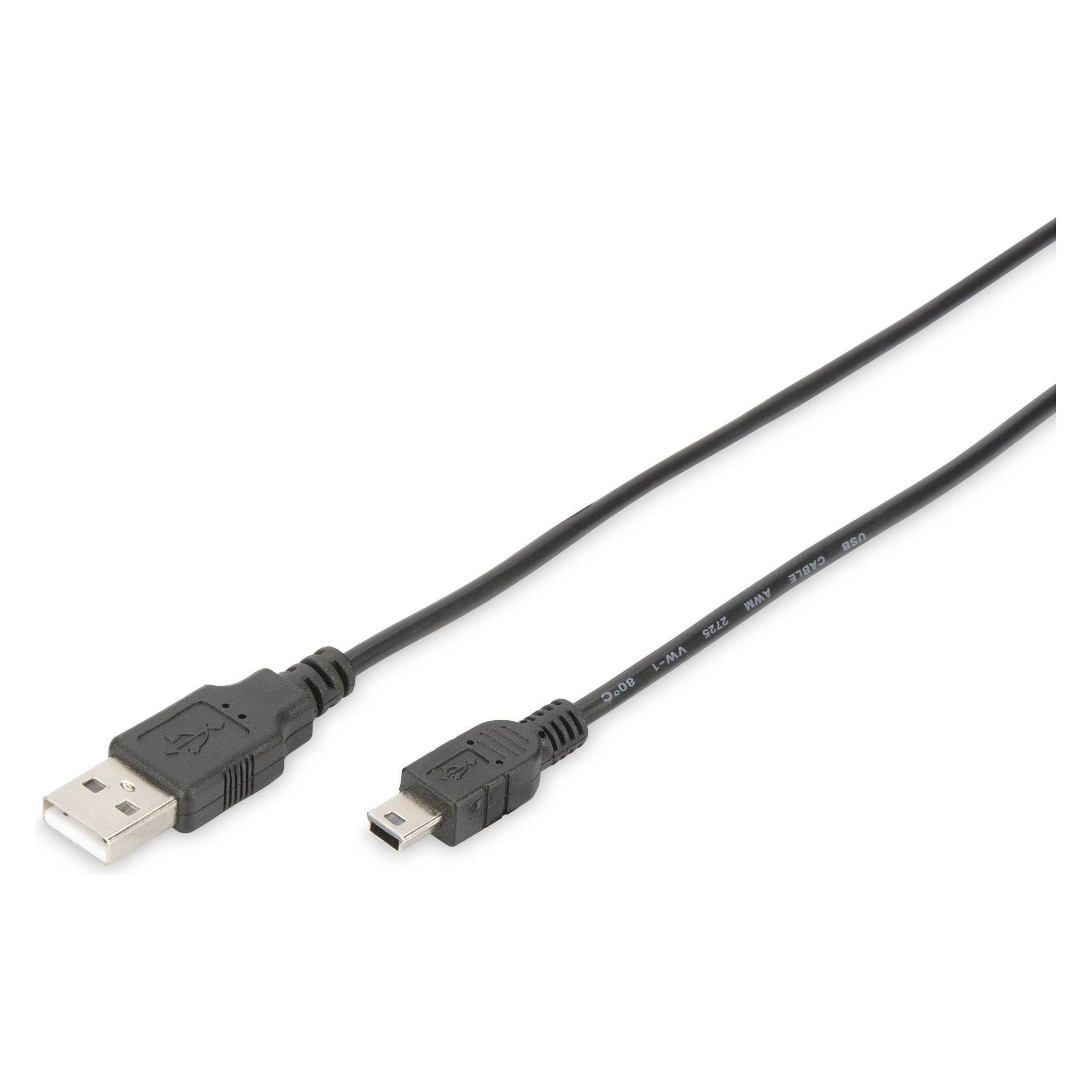 Digitus USB A - Mini USB B (1 m, USB 2.0) (DB-300130-010-S)