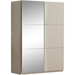 SCHWEBETÜRENSCHRANK Visto mit 2 Türen und Spiegel, 120 cm, Sandbeige