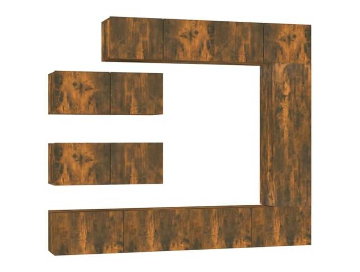 KGHERMDF 7-TLG. TV-Schrank-Set Räuchereiche Holzwerkstoff Wandmontage, Viel Stauraum, Stabil, Feuchtigkeitsbeständig, Montageanleitung Inklusive