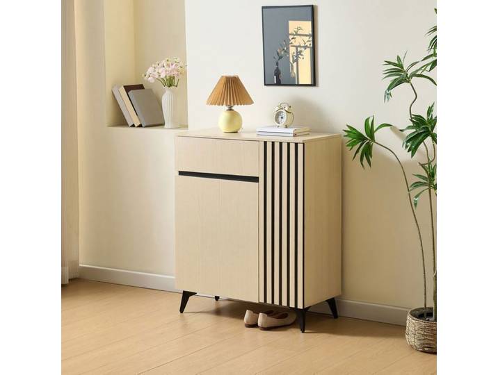 Meuble à chaussures - WESTYLE - 75x35x90 cm - 2 portes - 1 tiroir - Étagères réglables