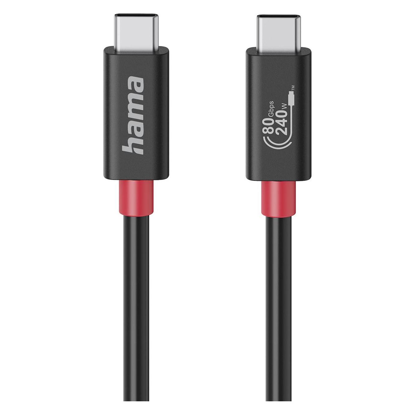 Hama USB C - USB C (1 m, USB 4, 240 W) (00200799)