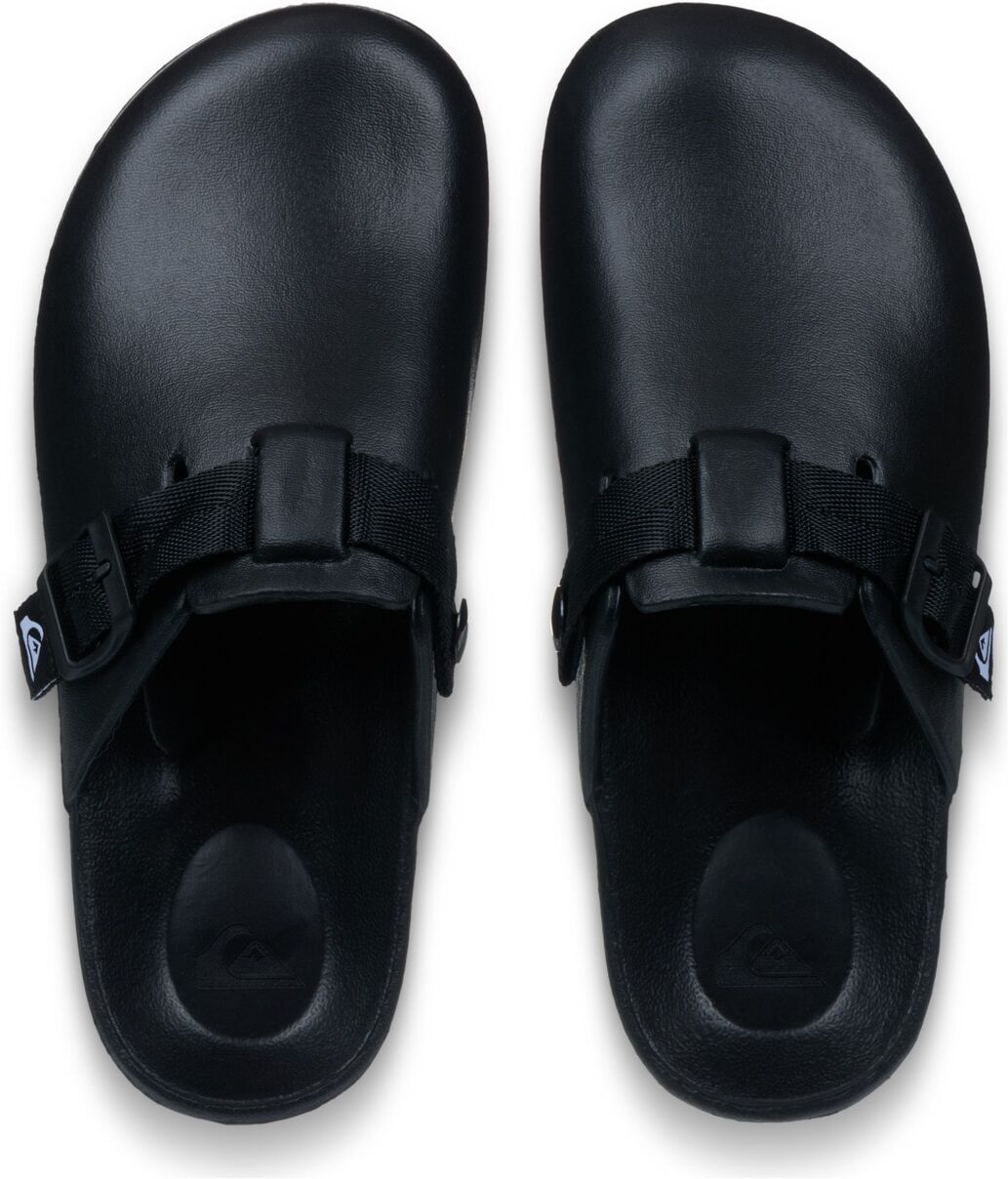 Sandale QUIKSILVER "Clogg", Damen, Gr. 37, schwarz (schwarz 1), Obermaterial: 85% EVA/12% Polyester-Textil/3% Kunststoffschnalle Synthetik, Futter: k. A., Laufsohle: 100% EVA., Schuhe Sandale schwarz 1 37