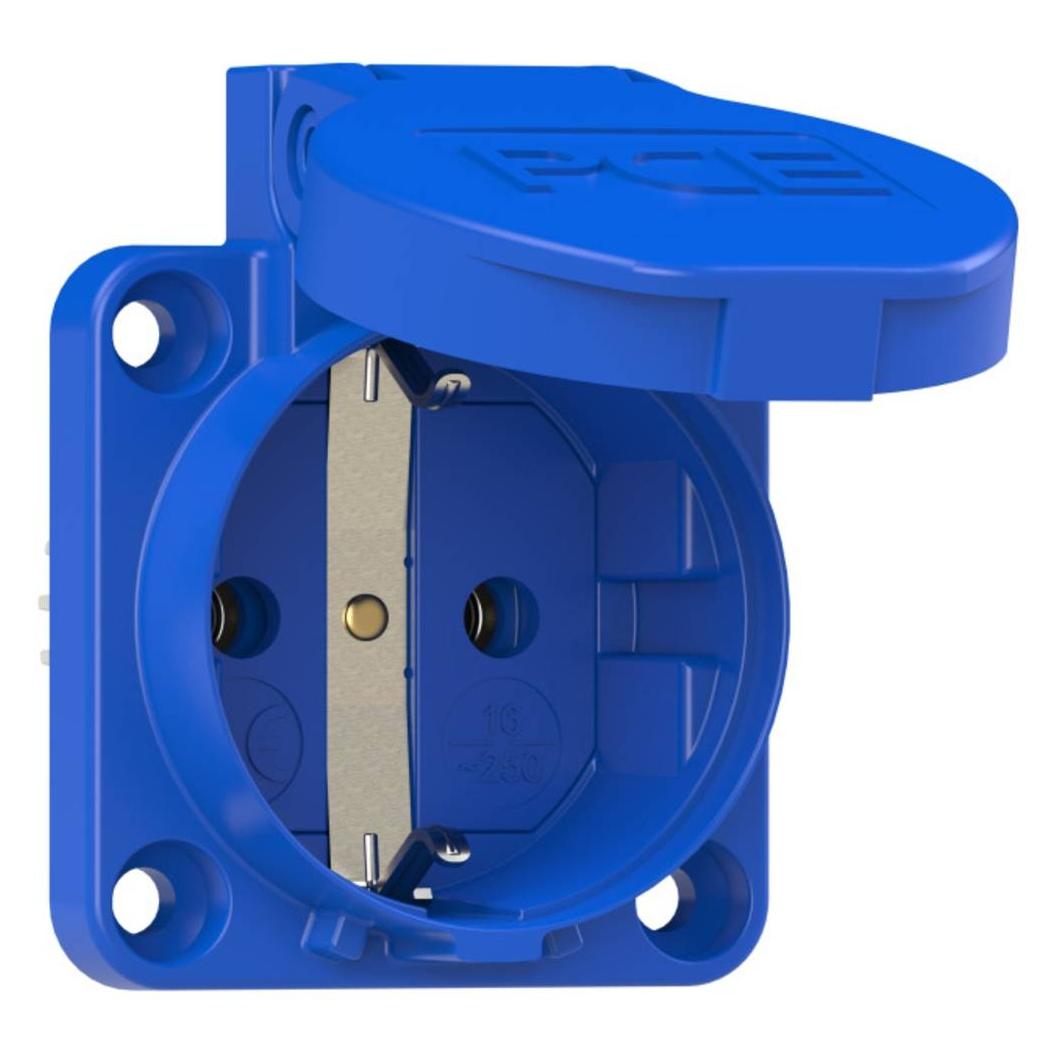 PCE CEE Schutzkontakt Anbausteckdose blau mit Dichtrand 16A 250V IP54 105-0bw (105-0bw)