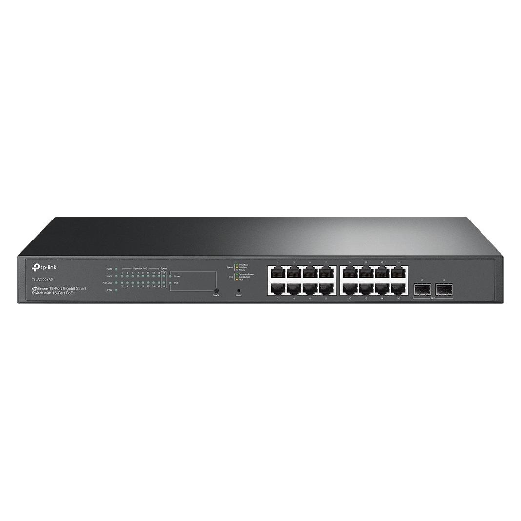TP-Link (TL-SG2218P) JetStream 18-Port Gigabit Smart Switch w/ 16-Port PoE, 2x SFP, IPv6, Centralised Manag (16 Ports) (TL-SG2218P)