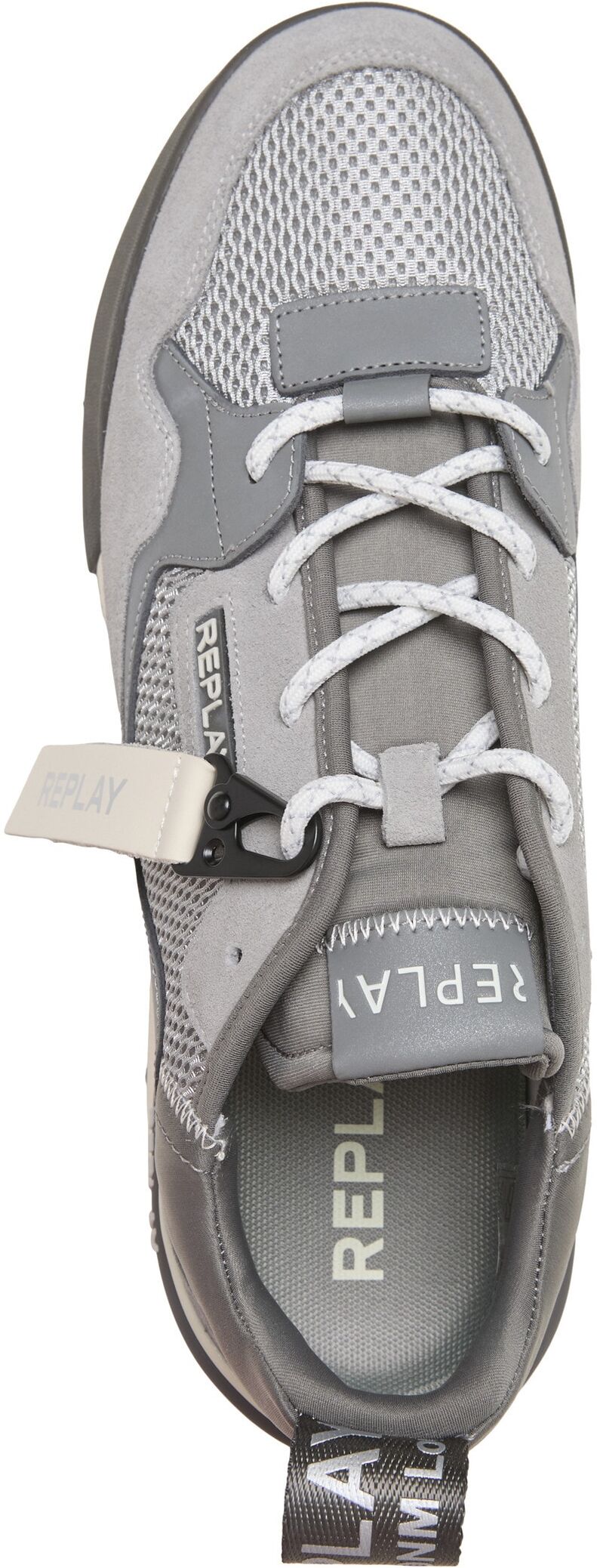 Sneaker REPLAY "Replay FIELD 2.0", Herren, Gr. 42, grau (silber), Leder, Schuhe Sneaker