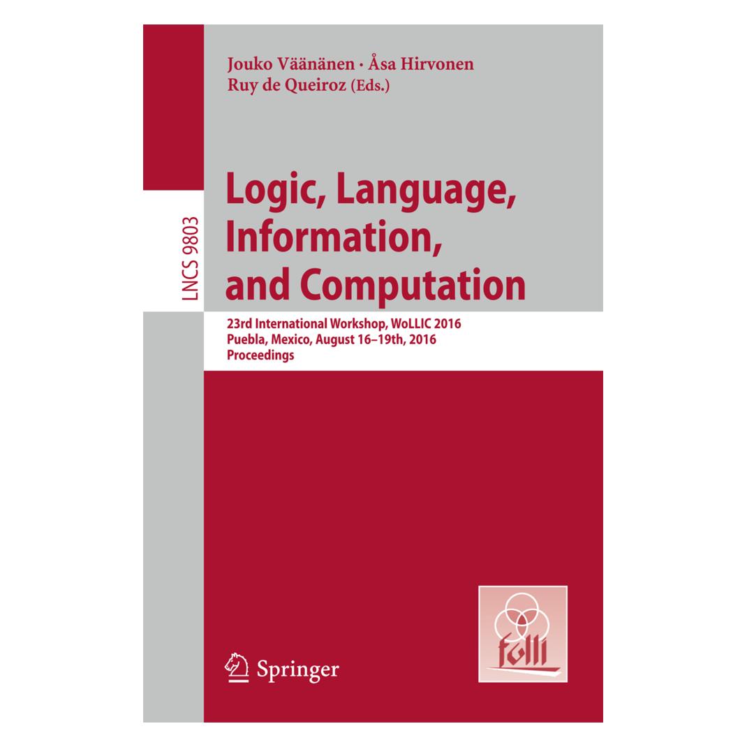 Springer Logic, Language, Information, and Computation (Englisch, Softcover, Åsa Hirvonen, Jouko Väänänen, Ruy De Queiroz) (55823948)