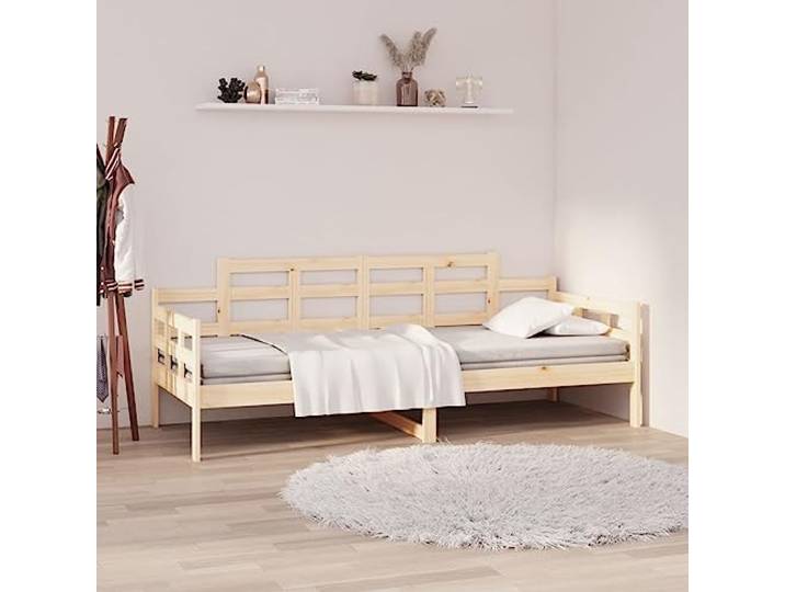 Massives Kiefernholz Tagesbett Schlafsofa Gästebett Braun 80 x 200 cm Gästebett Tagesbett Massivholz Kiefer 80x200 cm Sofa Schlafcouch Übernachtung Schlafzimmer Wohnzimmer