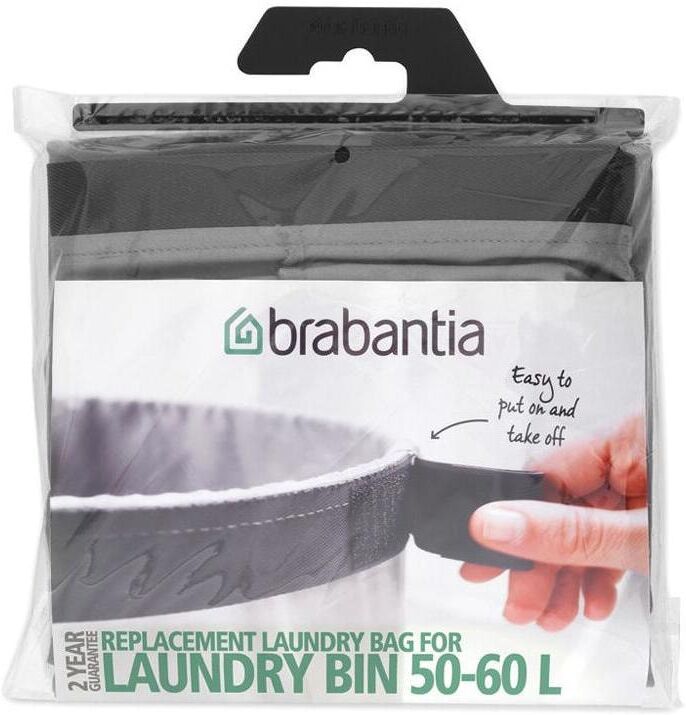 Wäschesack BRABANTIA, grau, 60 l, Baumwolle, Wäschesammler, Wäschesack grau 60 l