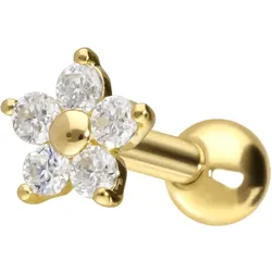 14/18 Karat Gold Ohrpiercing MOISSANIT-BLUME