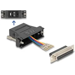 Delock D-Sub 25 Pin Buchse zu RJ12 Buchse Montagesatz schwarz