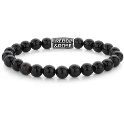 Rebel & Rose RR-80102-V Herren-Armband Black Velvet Vintage 8 mm, 19 cm