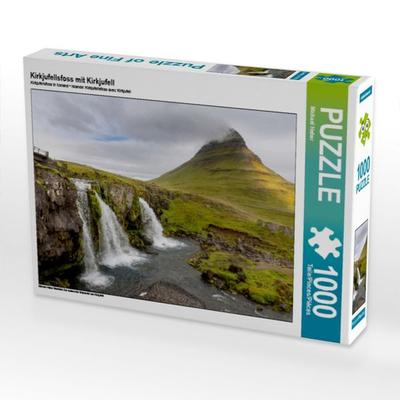 CALVENDO Puzzle Kirkjufellsfoss mit Kirkjufell | 1000 Teile Lege-Größe 64x48cm Foto-Puzzle für glückliche Stunden