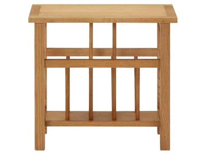 GPUTYGHN Zeitungstisch 45x27x42 cm Eiche Massivholz Beistelltisch mit Zeitungsablage, robuste Tischplatte, kompaktes Design, 1 Ablage, Eichenholz und MDF