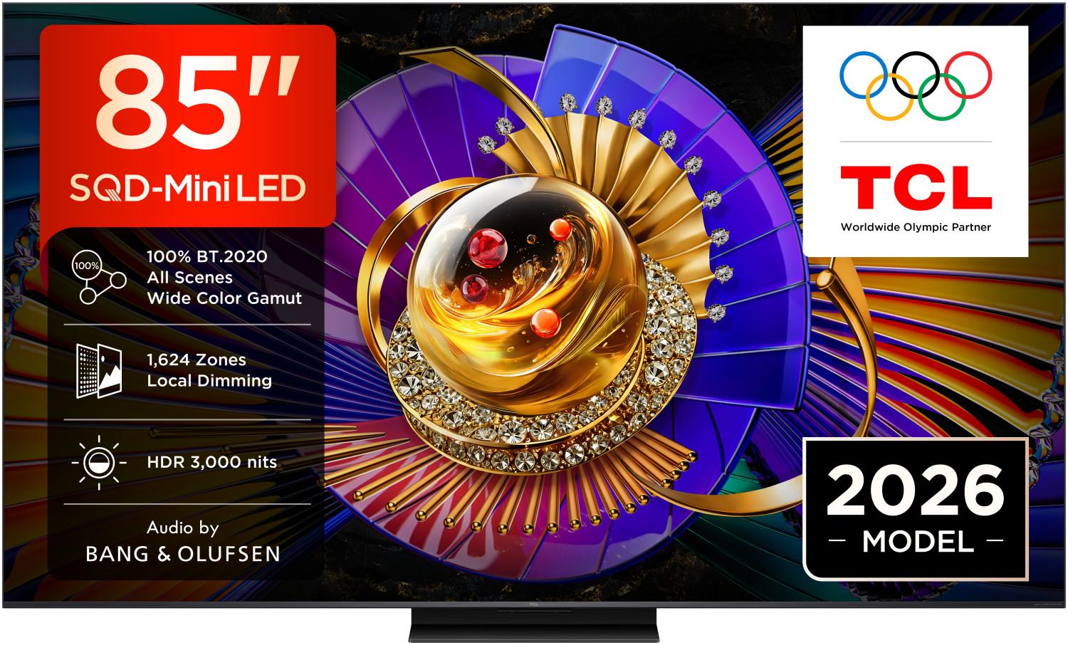 TCL C7L 85C7L, 2,16 m (85"), 3840 x 2160 Pixel, SQD-Mini LED, Smart-TV, WLAN, Schwarz