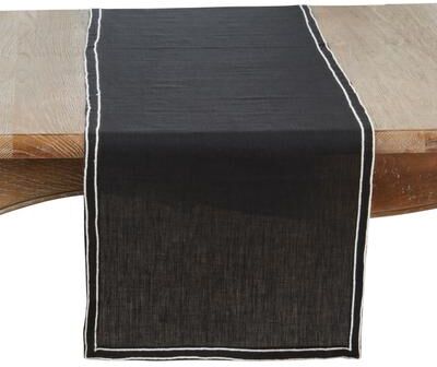 Saro Lifestyle "Double Line Embroidered Table Runner - 16""x72"""