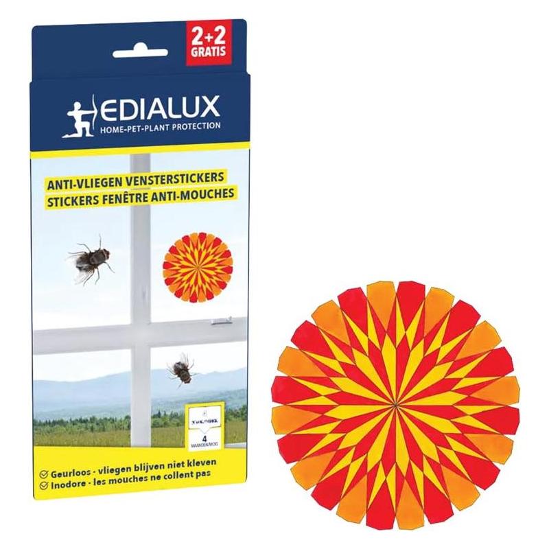 Edialux Fliegenfänger Fensteraufkleber, transparente Fliegenfalle fürs Fenster, geruchslos mit (EDX-1103007901)