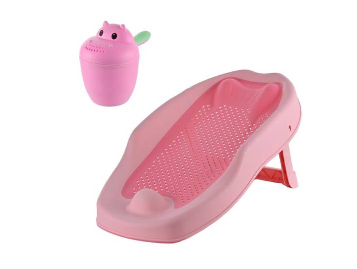 Relaxdays Baby-Badehilfe Set mit Haarwaschbecher