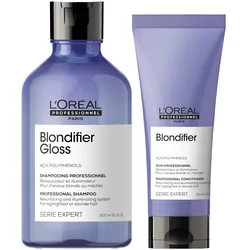 500ml L'Oréal Professionnel Paris Serie Expert Blondifier Gloss Set (Shampoo 300ml + Conditioner 200ml)