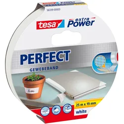 tesa Gewebeband PERFECT 19,0 mm x 25,0 m, weiß