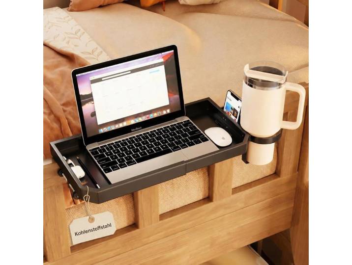 Tablette lit suspendre table chevet clipsable étagère métal porte-gobelet lit mezzanine superposé évolutif 29 5-44cm