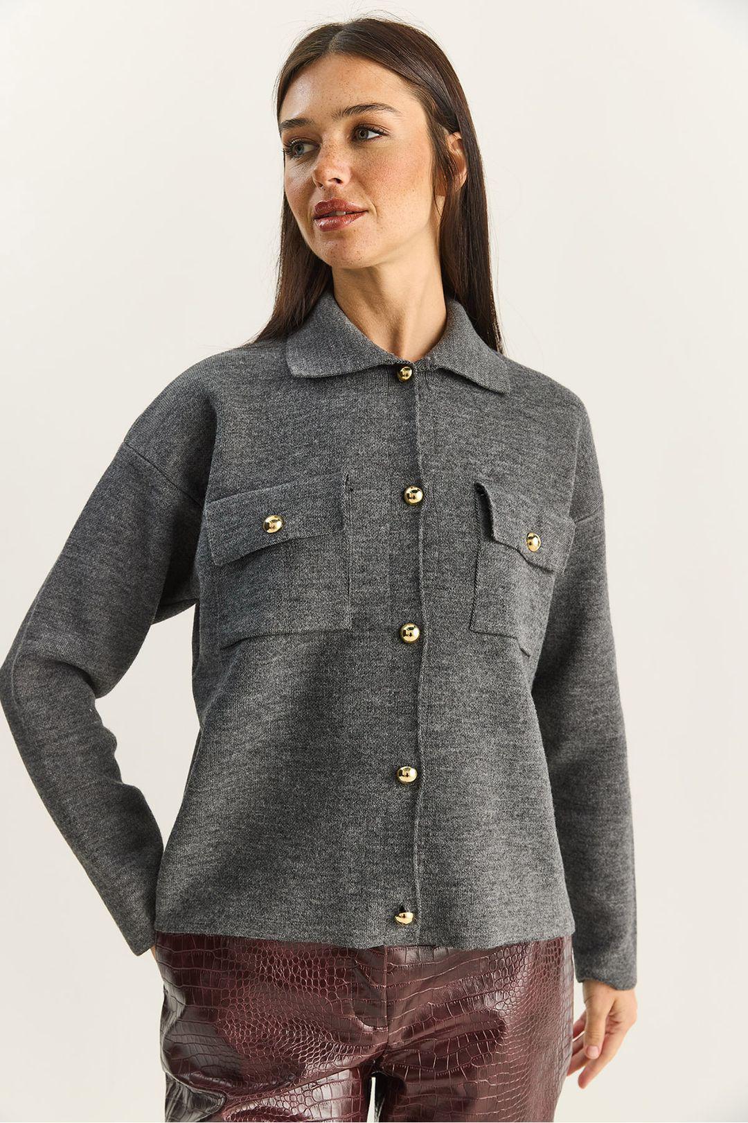 Polo-Kragen Cardigan