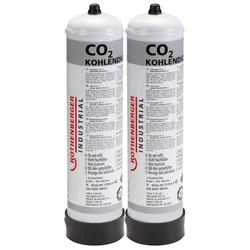 2x Rothenberger Industrial Kohlendioxid (CO2) 36bar 950ml Schutzgas Einwegflasch...
