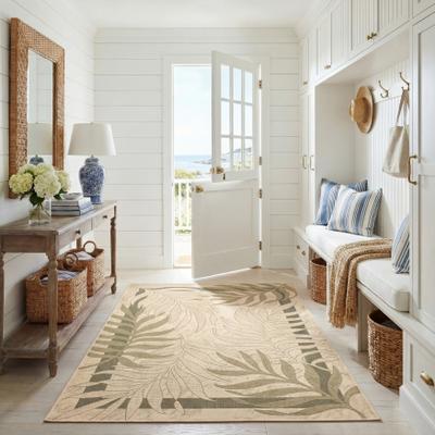 SAFAVIEH Courtyard Rhonda Botanical Indoor/ Outdoor Waterproof Patio Backyard Rug