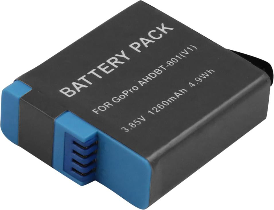 Avizar Lithium-ion batterij voor GoPro Hero 8 camera, 1260mAh, 3,85V, zwart