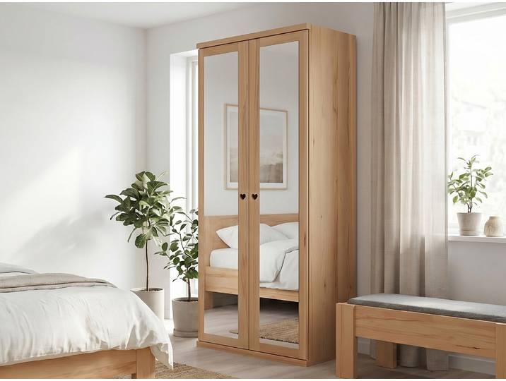 Drehtürenschrank „Sandra“ Kernbuche 2-türig Massivholz Buche