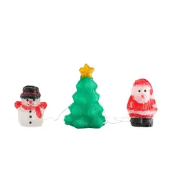 LED Weihnachtsfiguren  3er Set   , rot , Maße (cm): B: 23 H: 21,5 T: 15.0
