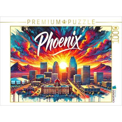CALVENDO Puzzle Phoenix - Lebendige Tuscheansicht | 1000 Teile Lege-Größe 64x48cm Foto-Puzzle für glückliche Stunden