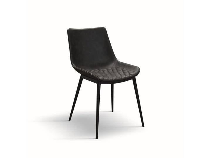 Chaises en simili-cuir matelassé anthracite - Lot de 2 Chaises
