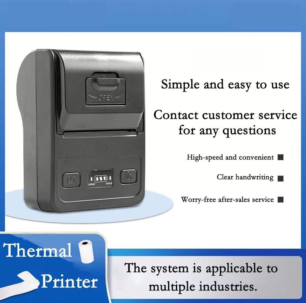 INF 58mm EU Standard Bluetooth HD Thermodrucker - Kompaktes, schnelles Belegdrucken Schwarz