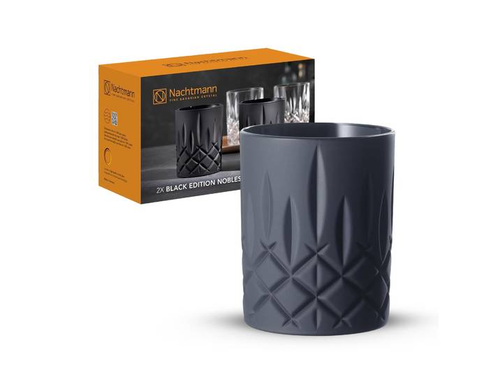 Whiskyglas NACHTMANN Whiskygläser Noblesse Black Edition 295 ml 2er Set schwarz , schwarz, Glas, Trinkgefäße, Whiskyglas