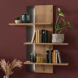 Wandhängeregal in Eiche Optik und Anthrazit 95 cm breit