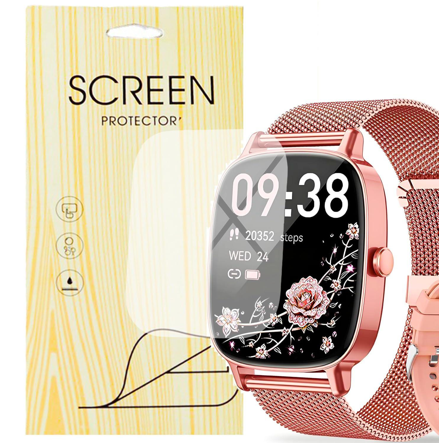 Selius 6 stuks zachte displaybeschermfolie voor dames smartwatch 1,85 inch P122