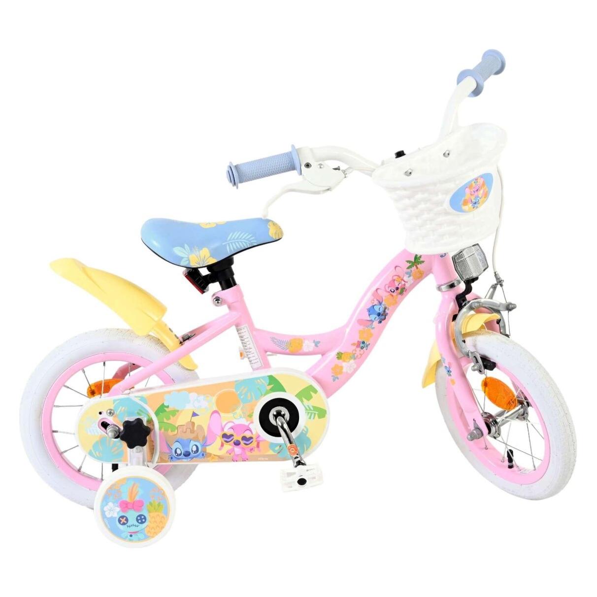 Volare Koala Kinderfahrrad Mädchen 12 Zoll Rosa mit Korb und Stützrädern (12") (72629465)