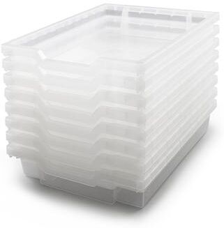 "Gratnells Shallow F1 Tray, Translucent, 12.3"" x 16.8"" x 3"", Heavy Duty School, Industrial & Utility Bins, Pack 8"