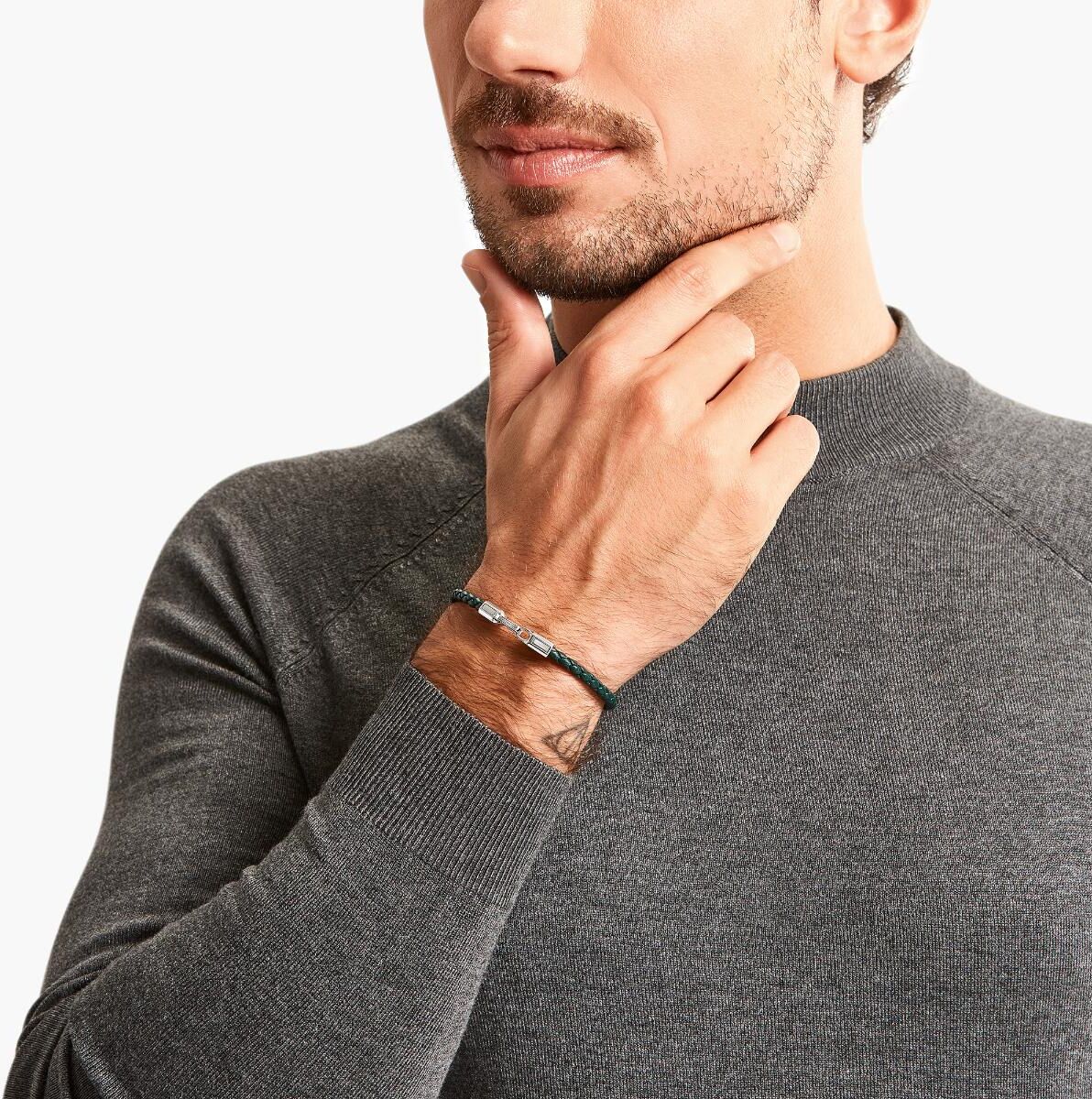 Thomas Sabo Rebel At Heart grönt läderarmband A2147-682-6-L19