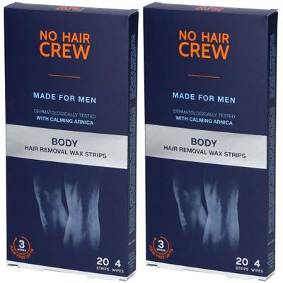 NO Hair Crew Kaltwachsstreifen Männer 20 Stk x2 2x20 St Vlies