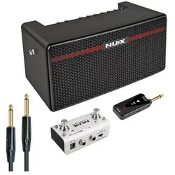 NUX Mighty Space Gitarren-Verstärker mit Kabel (Bass, Gitarre, 30 W), Instrumentenverstärker, Schwarz