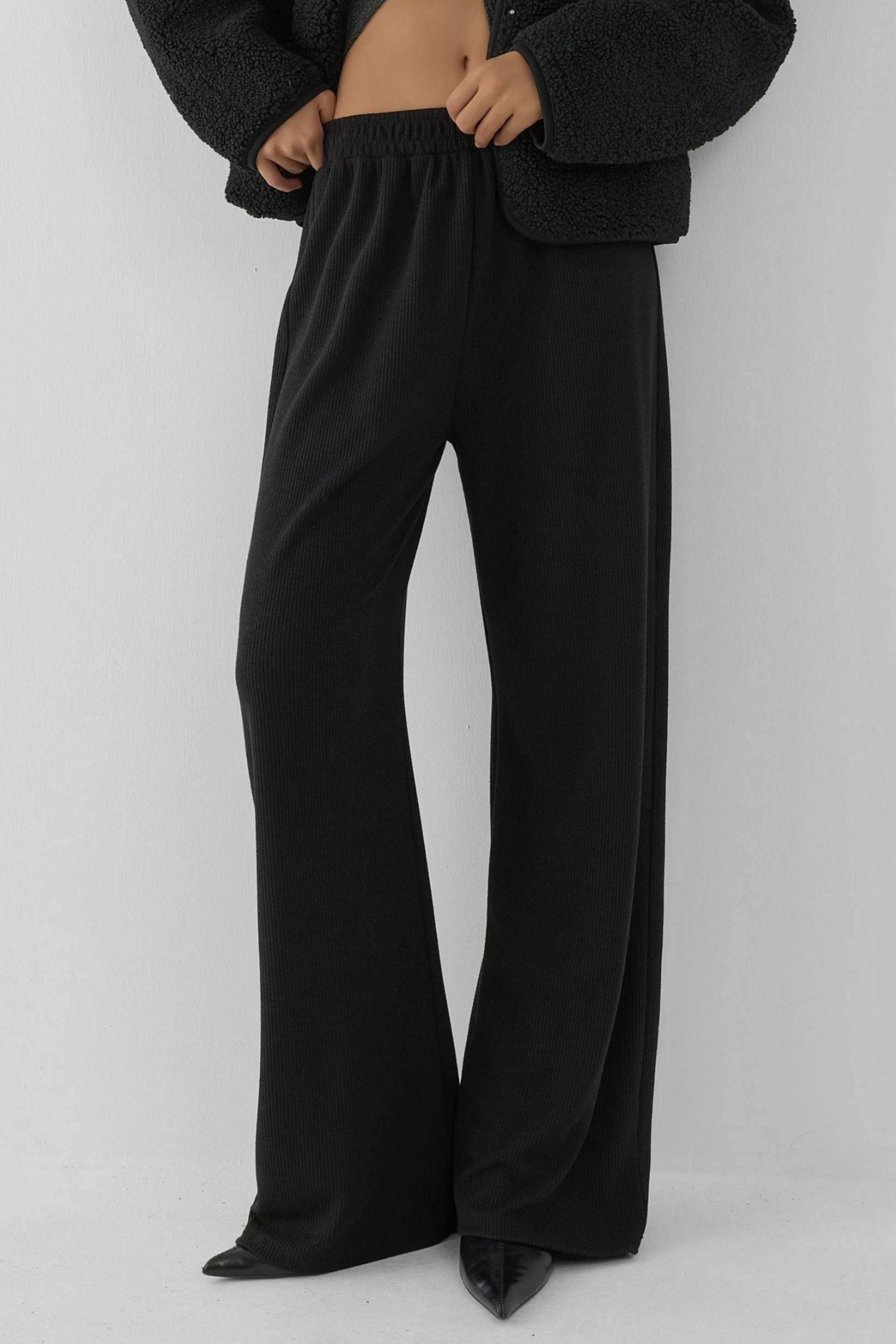 Weite leg Textur Strickhosen
