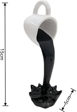 USA Free Shipping Shop Floating Coffee Cup Sculpture Magic Pouring Coffee Decor For Kitchen & Coffee Bar black