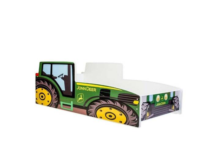 Lit enfant Tracteur vert 140x70 - KOBI - Jaune - Panneau bois stratifié