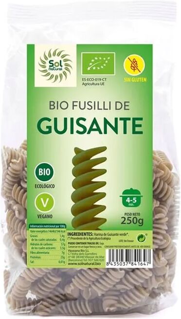 Sol Natural Fusilli De Ervilha Sem Glúten Bio 250g