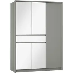 SCHWEBETÜRENSCHRANK RUMBLE 151/217/65 cm 2-türig mit Spiegel Grau