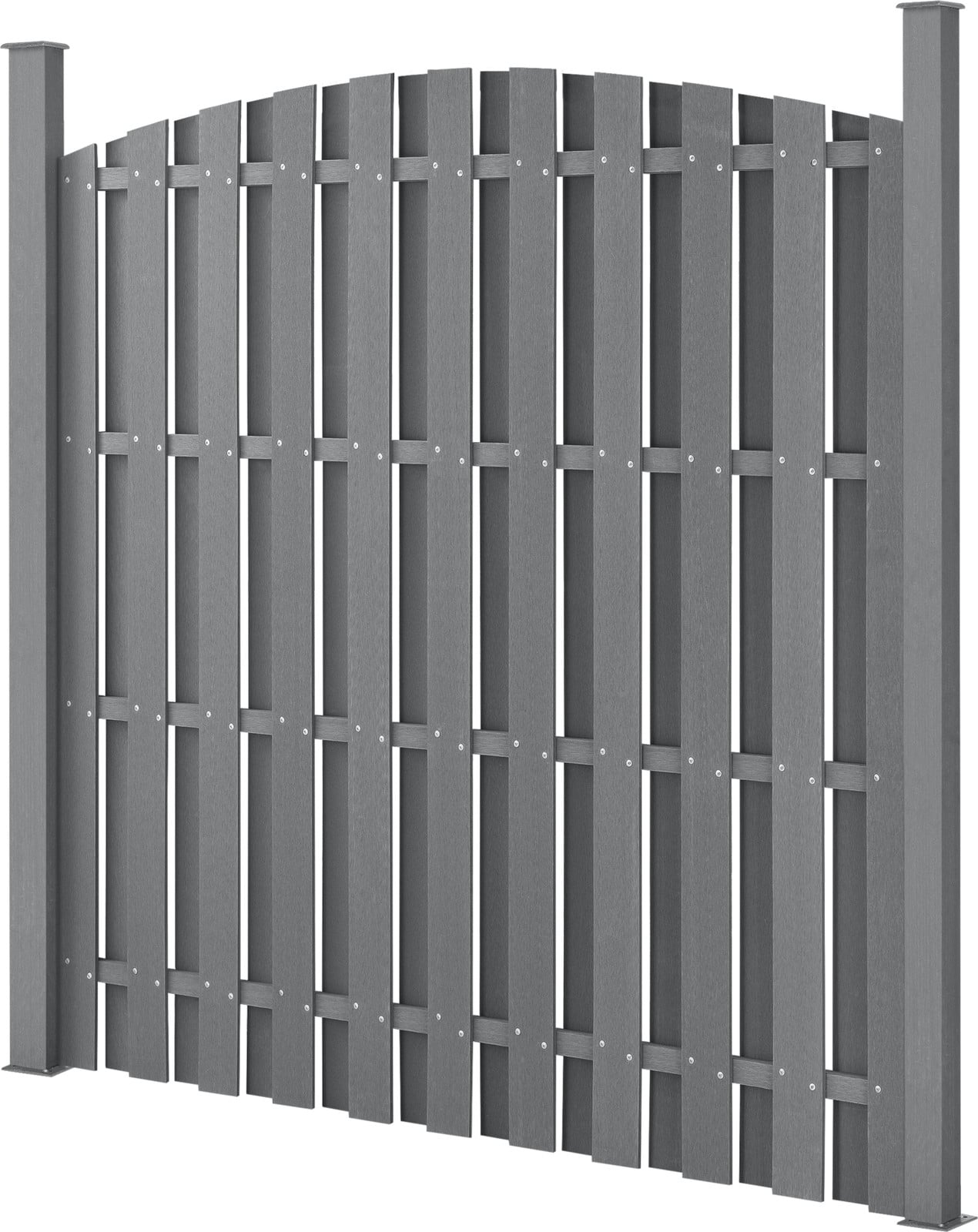 Neu Holz WPC Privacy Scherm en Windscherm met Lamellen, Rond, 180 x (165-180) cm